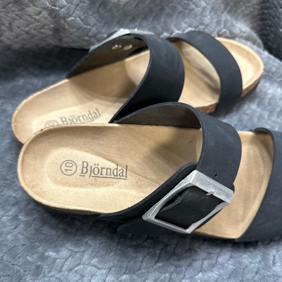 Bjorndal black slip on sandals size 10 - Picture 2 of 6